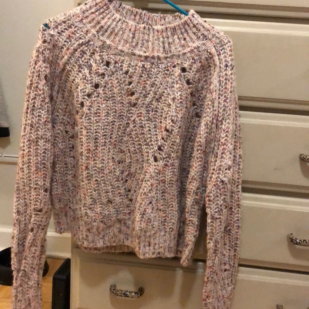Pink mock neck sweater